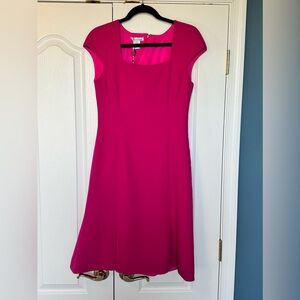 Oscar de la Renta Pink Wool/Silk Dress Size 6